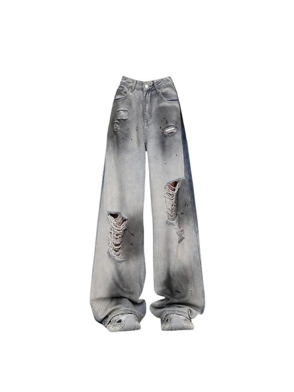 Trendy Ashen Ruin Distressed Jeans: Perfect for Casual Outfits & Concerts