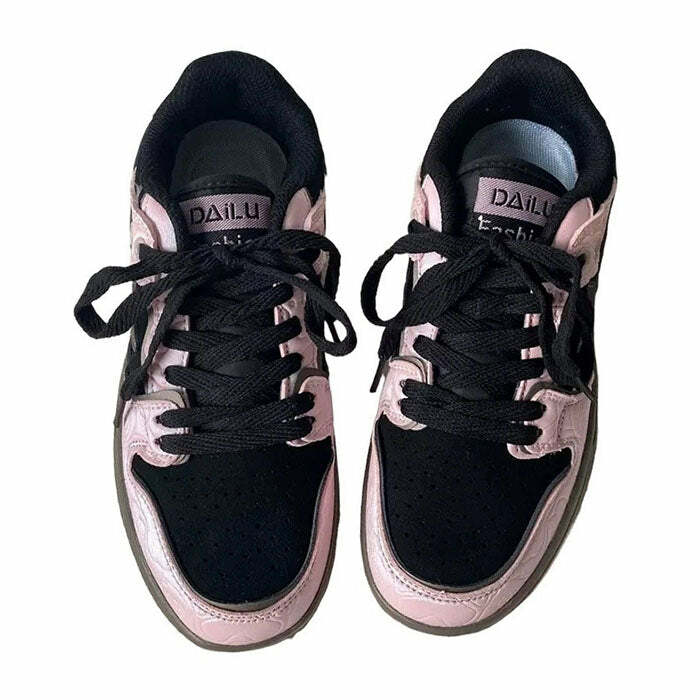 Trendy Black & Pink Star Sneakers for Stylish Outfit Ideas & Casual Looks