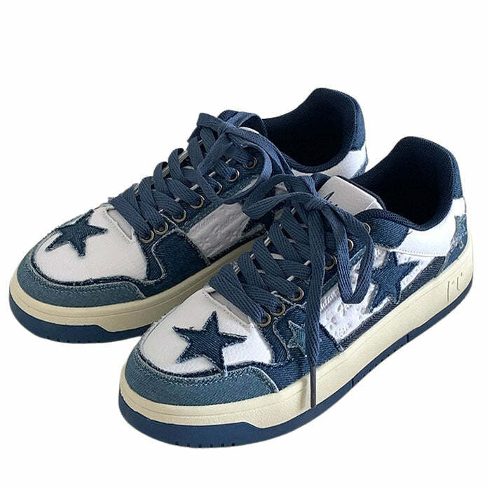 Trendy Blue Jeans Aesthetic Sneakers for Stylish Outfit Ideas