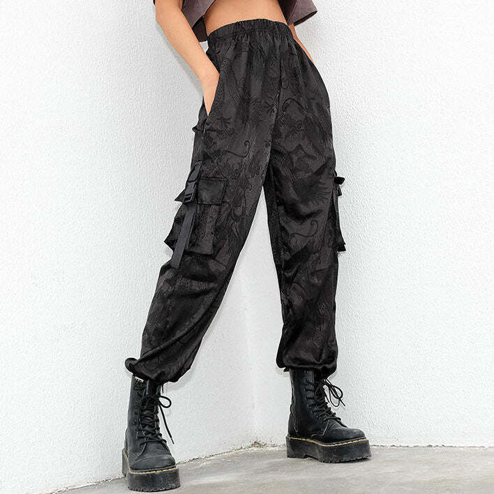 Trendy Chinese Dragon Cargo Pants: Perfect for Casual & Concert Outfits