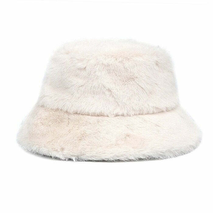 Trendy Clean Girl Fluffy Bucket Hat for Stylish Spring Outfits