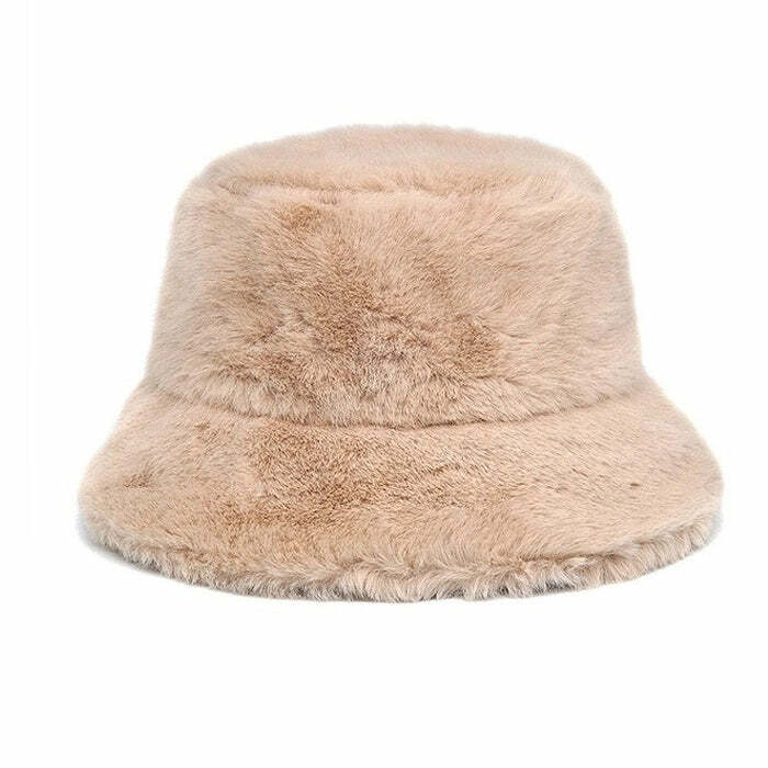 Trendy Clean Girl Fluffy Bucket Hat for Stylish Spring Outfits