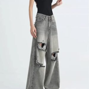 Trendy Distressed Oversized Baggy Jeans for Effortless Outfit Ideas