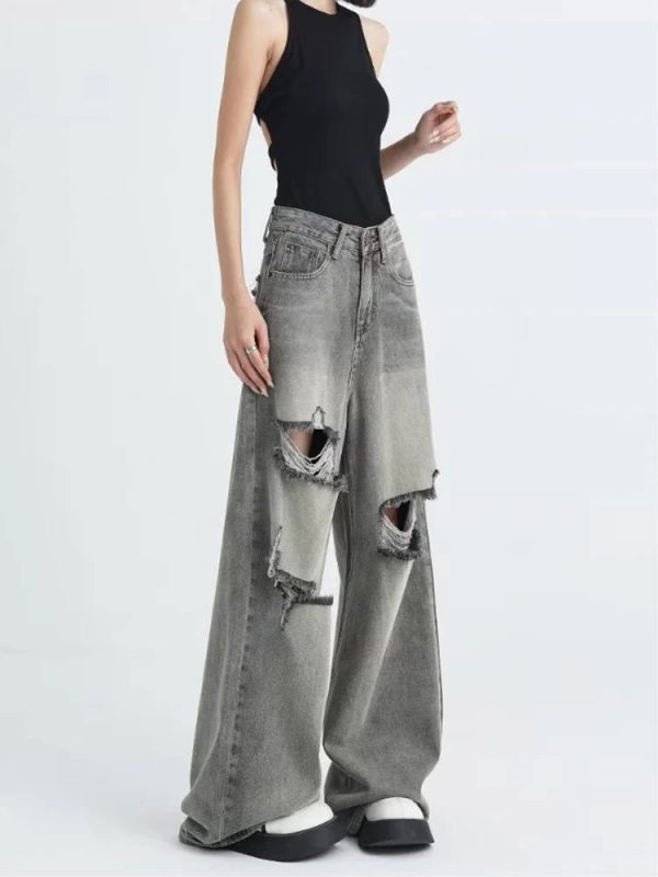 Trendy Distressed Oversized Baggy Jeans for Effortless Outfit Ideas