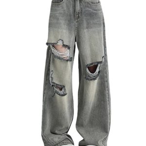 Trendy Distressed Oversized Baggy Jeans for Effortless Outfit Ideas