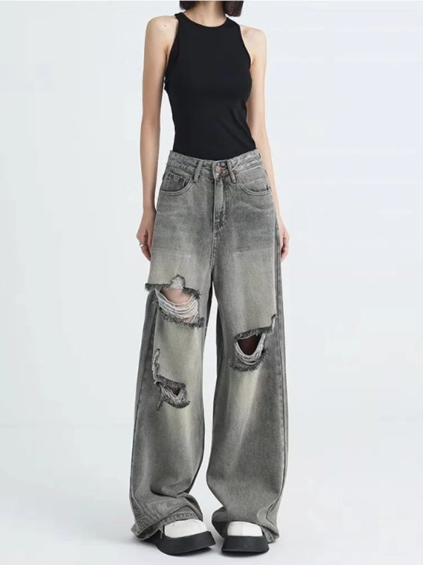 Trendy Distressed Oversized Baggy Jeans for Effortless Outfit Ideas