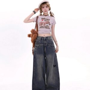 Trendy Extreme Wide-Leg Baggy Jeans: Perfect for Casual Outfits