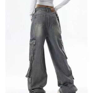 Trendy Extreme Wide-Leg Cargo Jeans: Perfect for Casual & Concert Outfits