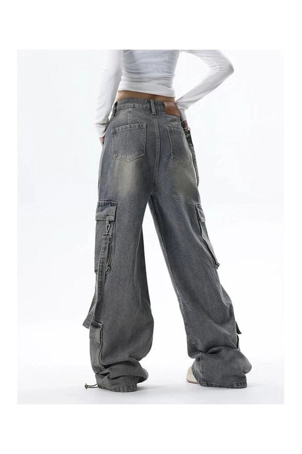 Trendy Extreme Wide-Leg Cargo Jeans: Perfect for Casual & Concert Outfits