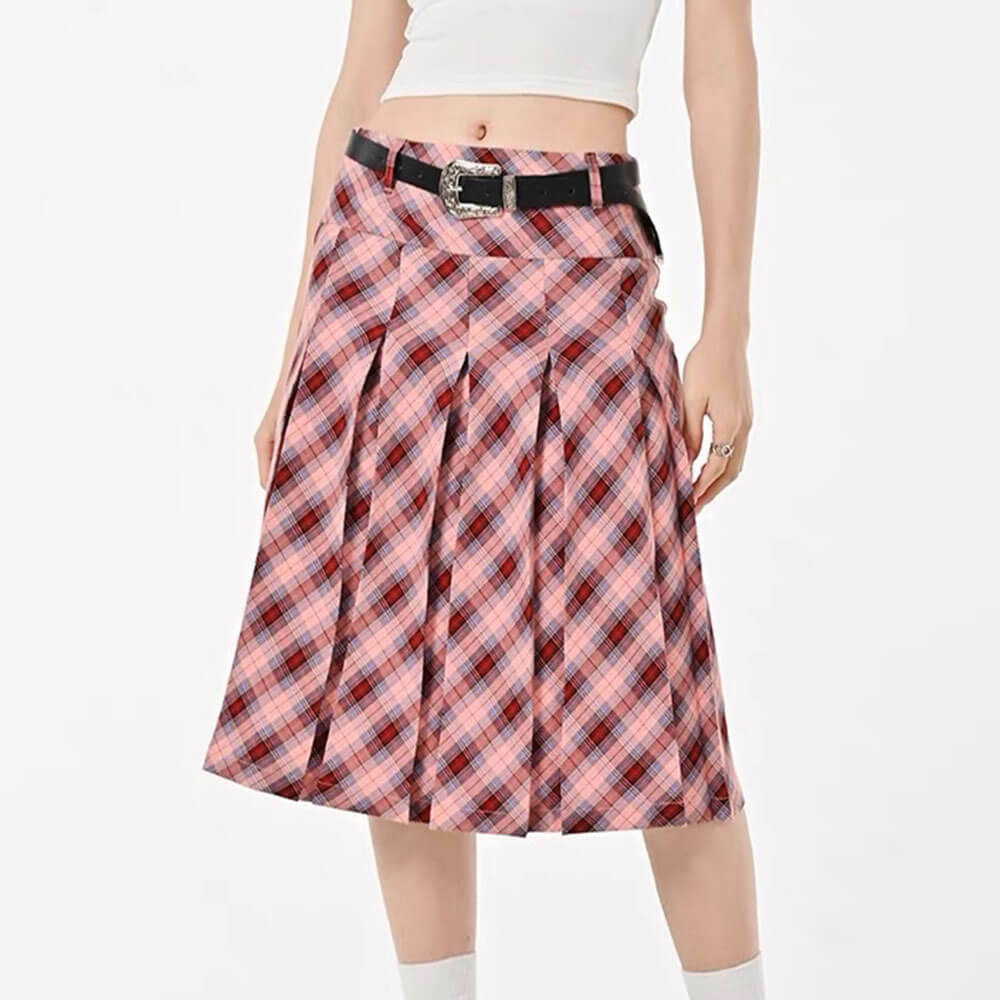 Trendy Good Manners Plaid Kilt Skirt: Perfect for Spring Outfits & Concerts