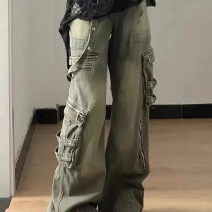 Trendy Grunge Strapped Cargo Pants: Perfect for Casual Outfits & Concerts