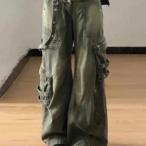 Trendy Grunge Strapped Cargo Pants: Perfect for Casual Outfits & Concerts