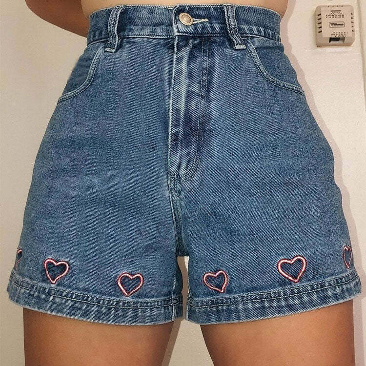 Trendy No Excuses Embroidery Denim Shorts for Stylish Spring Outfits