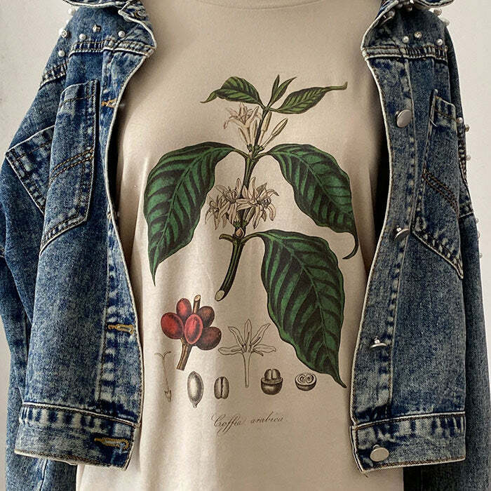 Trendy Oversized Botanical Tee: Perfect for Casual Outfits & Spring Fits