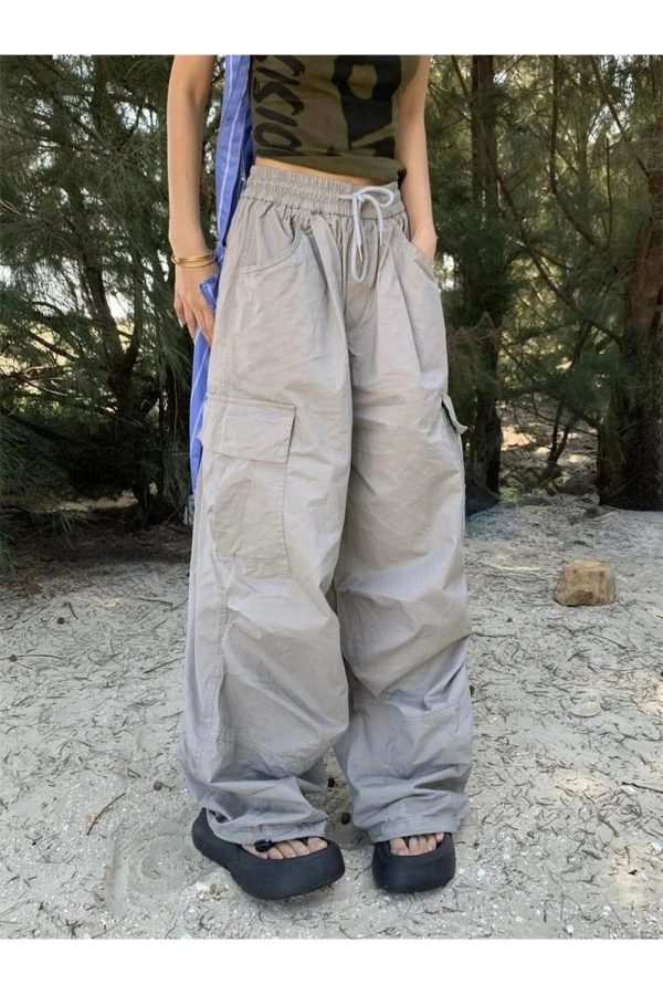 Trendy Oversized Cargo Parachute Pants for Stylish Outfit Ideas