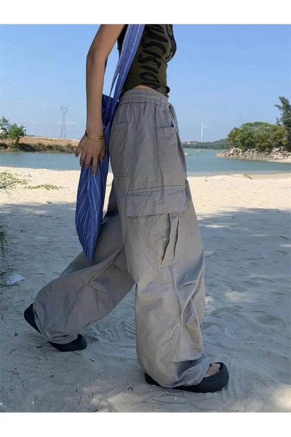 Trendy Oversized Cargo Parachute Pants for Stylish Outfit Ideas