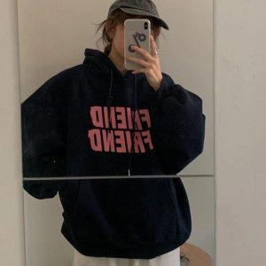 Trendy Oversized Friend Graphic Hoodie for Casual Spring Outfits