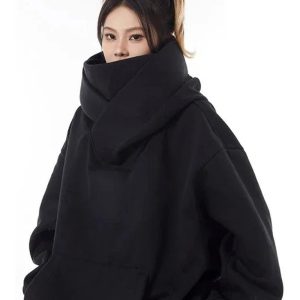 Trendy Oversized Futuristic Hooded Sweatshirt for Stylish Outfit Ideas