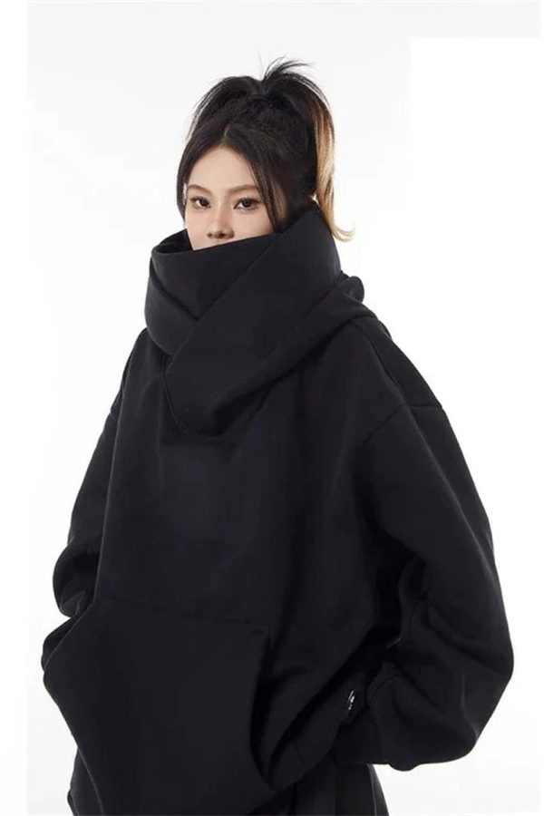 Trendy Oversized Futuristic Hooded Sweatshirt for Stylish Outfit Ideas