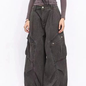 Trendy Oversized Utility Cargo Pants: Perfect for Casual & Concert Outfits