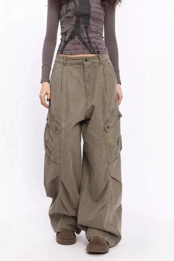 Trendy Oversized Utility Cargo Pants: Perfect for Casual & Concert Outfits