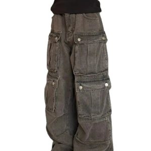 Trendy Oversized Utility Cargo Pants: Perfect for Casual & Concert Outfits