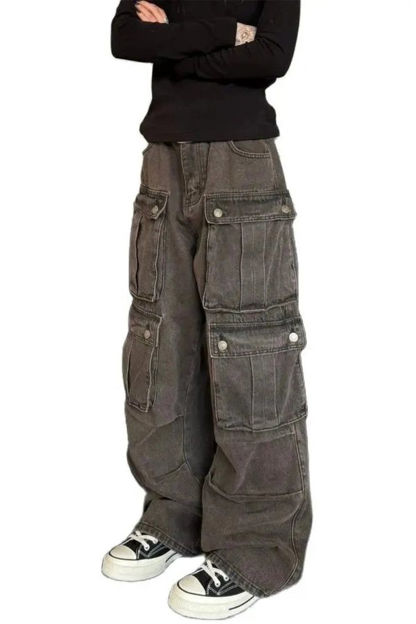 Trendy Oversized Utility Cargo Pants: Perfect for Casual & Concert Outfits