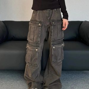 Trendy Oversized Utility Cargo Pants: Perfect for Casual & Concert Outfits