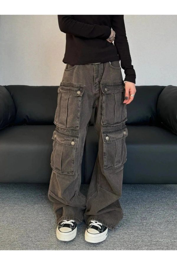 Trendy Oversized Utility Cargo Pants: Perfect for Casual & Concert Outfits