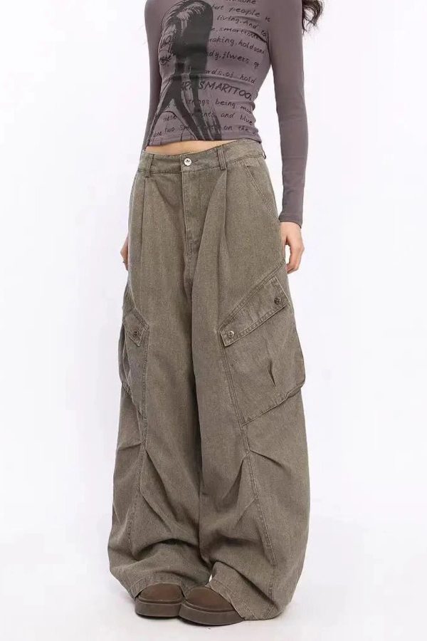 Trendy Oversized Utility Cargo Pants: Perfect for Casual & Concert Outfits