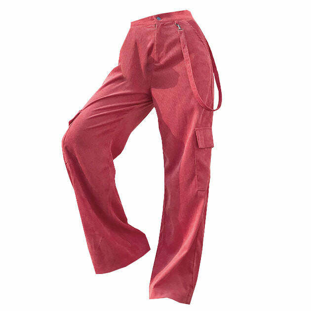 Trendy Pink Cord Cargo Pants: Perfect for Casual Outfits & Concerts