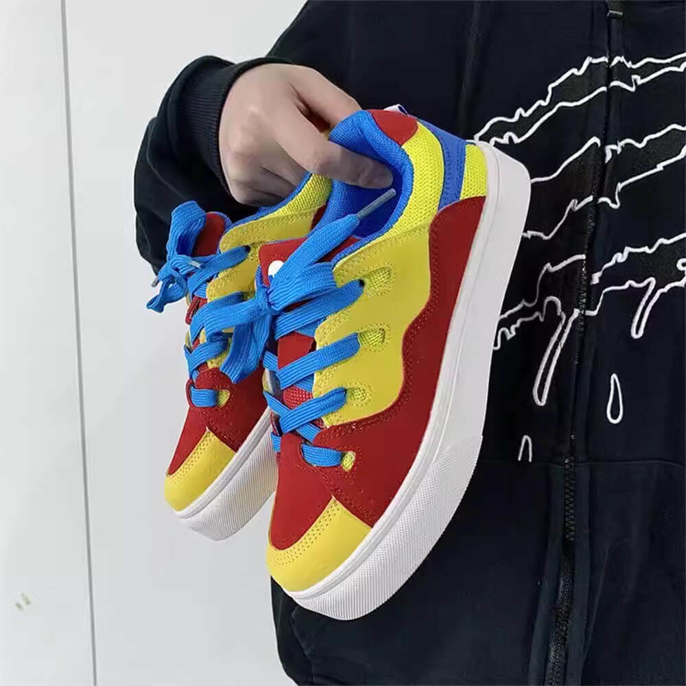 Trendy Primary Colors Skater Sneakers for Stylish Outfit Ideas