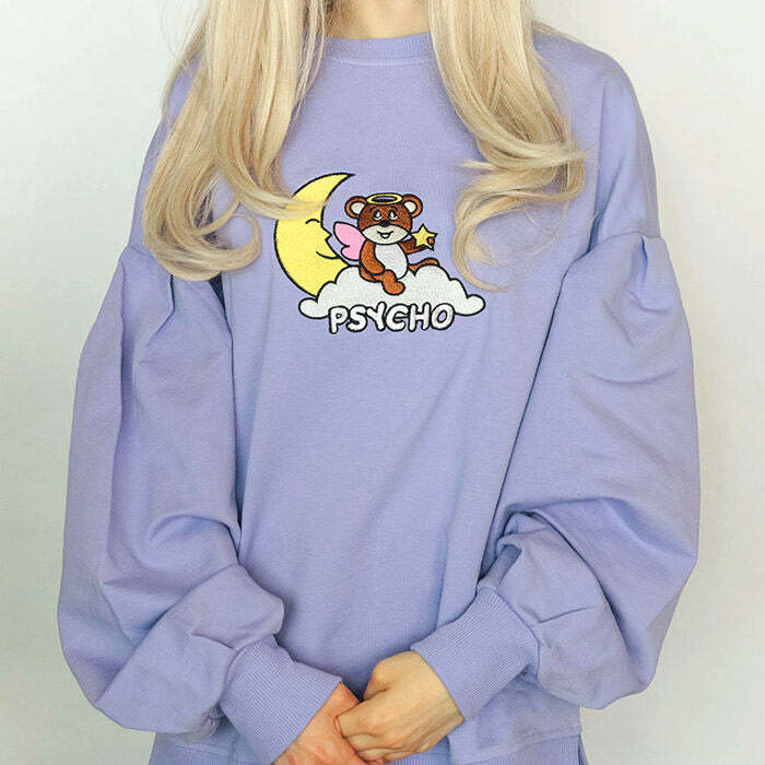 Trendy Psycho Bear Sweatshirt: Perfect for Casual Outfits & Concerts