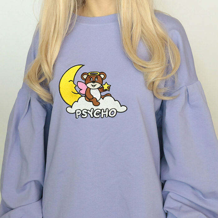 Trendy Psycho Bear Sweatshirt: Perfect for Casual Outfits & Concerts