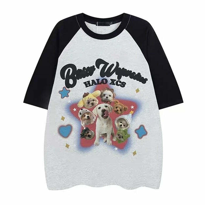 Trendy Puppy Oversized Graphic Tee: Perfect for Casual Outfits & Concerts