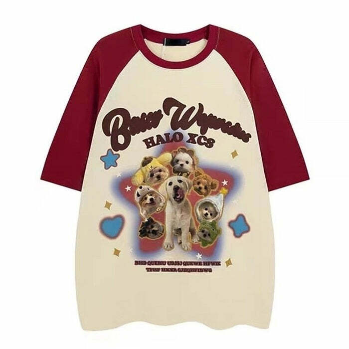 Trendy Puppy Oversized Graphic Tee: Perfect for Casual Outfits & Concerts