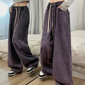 Trendy Ultra-Wide Vintage Cargo Jeans: Perfect for Casual Outfits