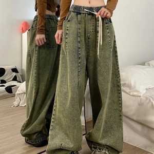 Trendy Ultra-Wide Vintage Cargo Jeans: Perfect for Casual Outfits