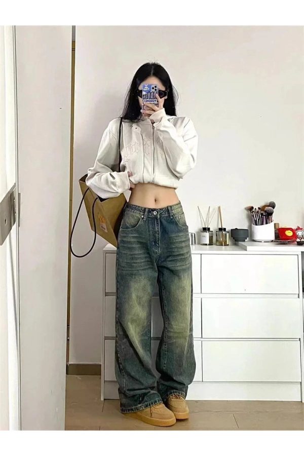 Trendy Washed Low-Rise Baggy Jeans: Perfect for Casual Outfits