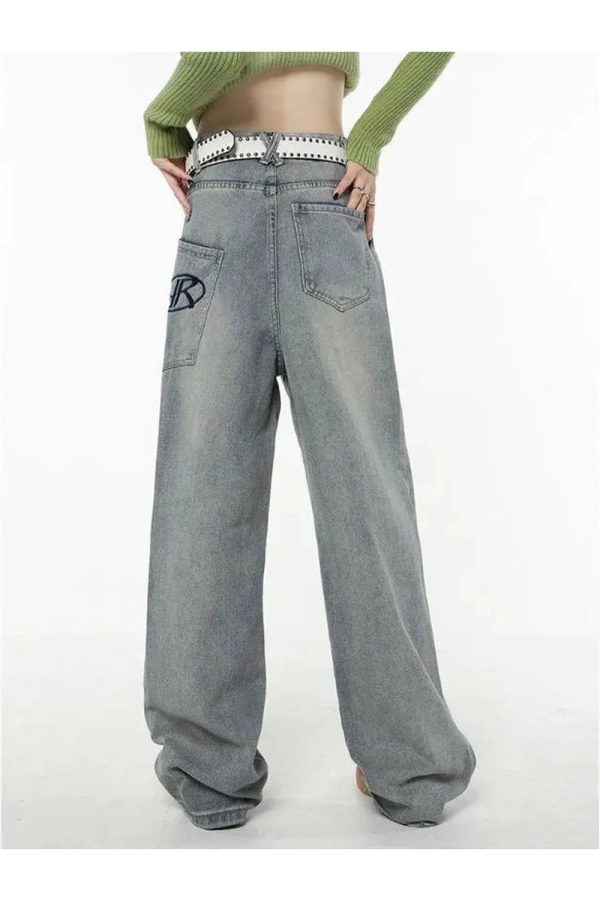 Trendy Y2K Loose Fit Logo Jeans: Perfect for Casual Outfits & Concerts