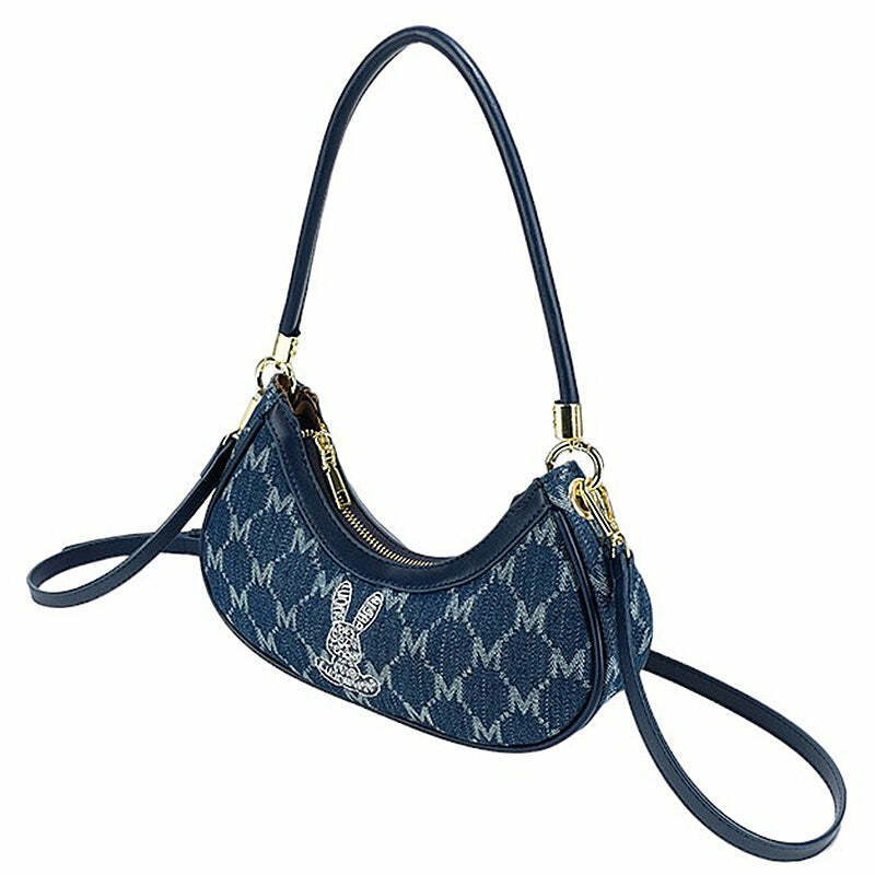 Trendy Y2K Monogram Denim Bag for Stylish Outfits & Everyday Looks