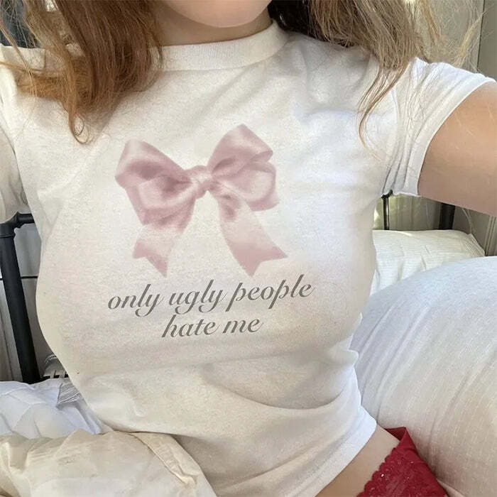 Ugly People Hate Me Tee - Cute 2000s Outfits, Y2K Fashion Inspiration