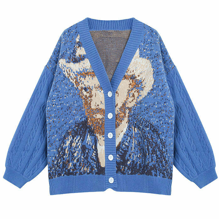 Van Gogh Self-Portrait Knit Cardigan: Chic Outfit Ideas for Every Occasion