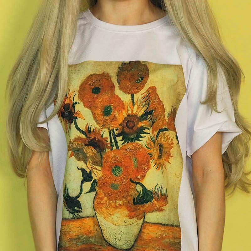 Van Gogh Sunflowers Tee: Perfect for Spring Outfits & Concert Outfit Ideas