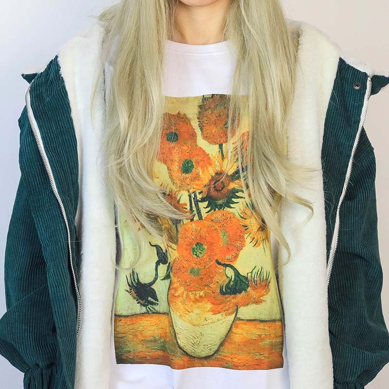 Van Gogh Sunflowers Tee: Perfect for Spring Outfits & Concert Outfit Ideas