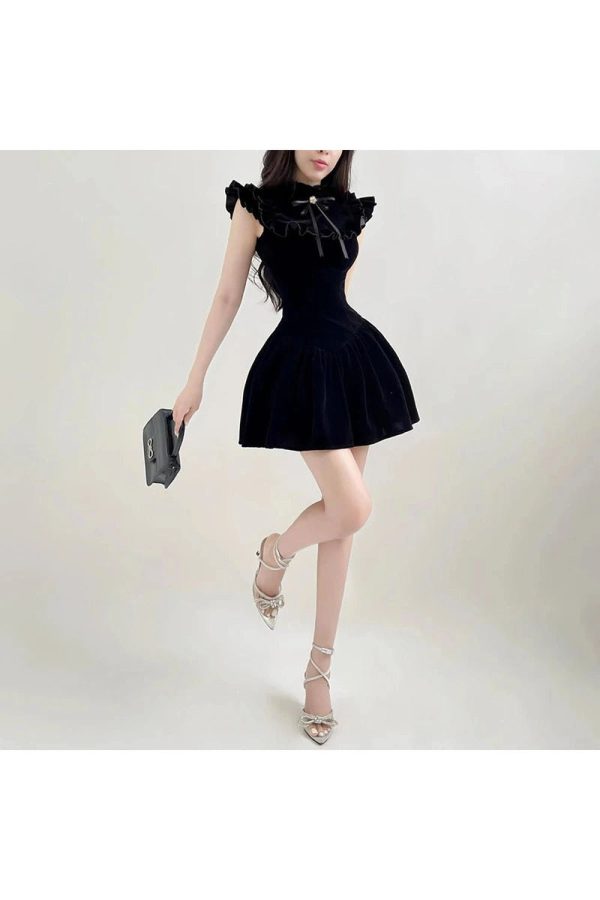 Velvet Ruffle Mini Dress: Perfect for Prom, Concerts, and Date Nights