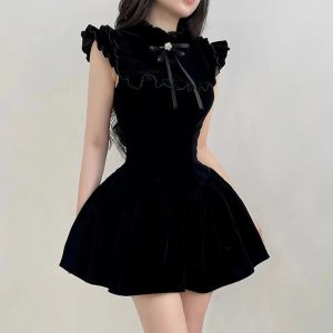 Velvet Ruffle Mini Dress: Perfect for Prom, Concerts, and Date Nights