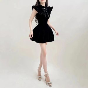 Velvet Ruffle Mini Dress: Perfect for Prom, Concerts, and Date Nights