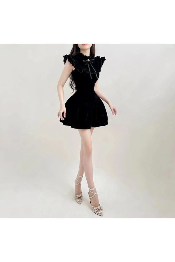 Velvet Ruffle Mini Dress: Perfect for Prom, Concerts, and Date Nights