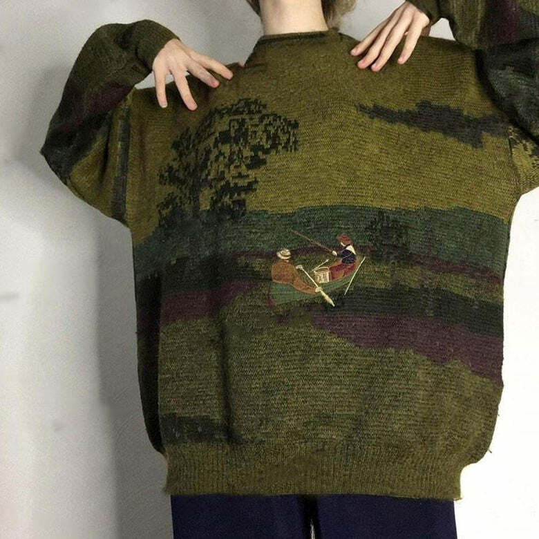 Vintage Aesthetic Fisherman Knit Sweater: Perfect for Spring Outfits